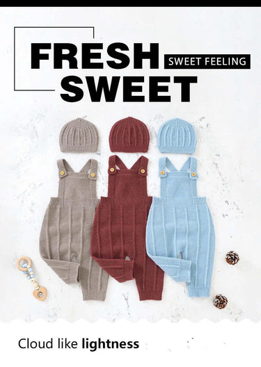 Sweet Knitted Baby Outfit Sets -, Sets , Drestiny , 12M, 18M, 3M, 6M, 9M, Australia, Boys, Canada, Dark Khaki, Girls, Hats, Light Blue, New Zealand, Overalls, Pant Sets, Rust Red, Sky Blue, United Kingdom, United States , Drestiny , www.shopdrestiny.com